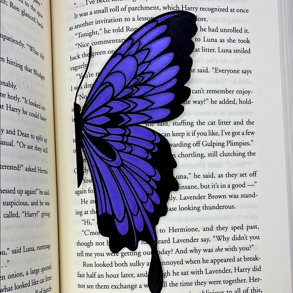 Purple and Black Butterfly Bookmark